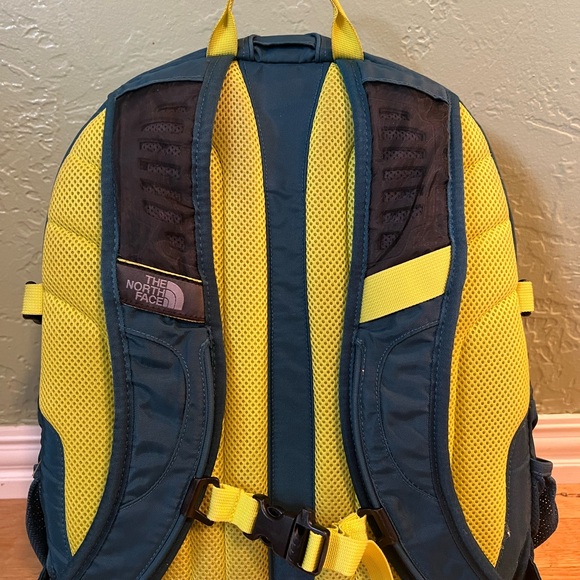 North Face Borealis Backpack in Teal and Yellow - Picture 4 of 7